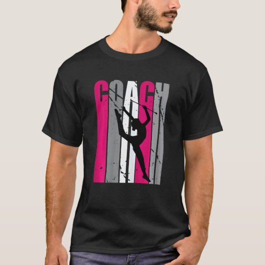 新体操 コーチ 指導者 先生 レトロ Tシャツ (正面)
