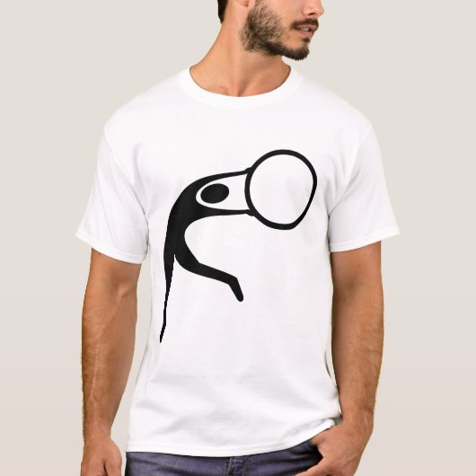 新体操 フィギュア - 黒色 Tシャツ (正面)