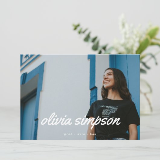 新作はっきりした科卒業生2枚の写真 案内状 (スタンド正面)