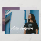 新作はっきりした科卒業生2枚の写真 案内状 (正面/裏面)