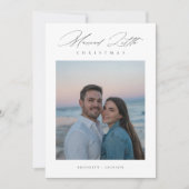 新作スクリプト結婚したリトルクリスマス写真 シーズンカード (正面)