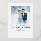 新作スクリプト結婚したリトルクリスマス2写真 箔シーズンカード (裏面)