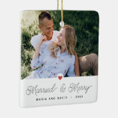 新作結婚した写真とメリー2枚 セラミックオーナメント (右)