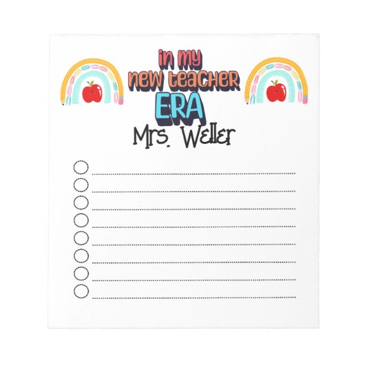 新先生パーソナライズされた新学期時代to-do ノートパッド (正面)