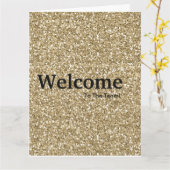 新入社員ウェルカム金ゴールドグリッター カード (黄色い花)