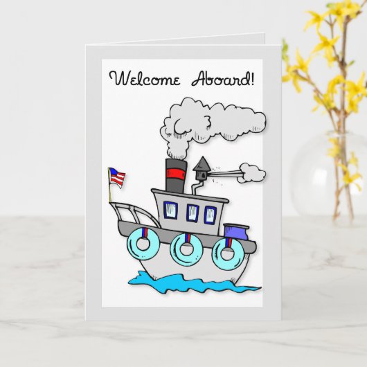 新入社員歓迎の船 カード (黄色い花)