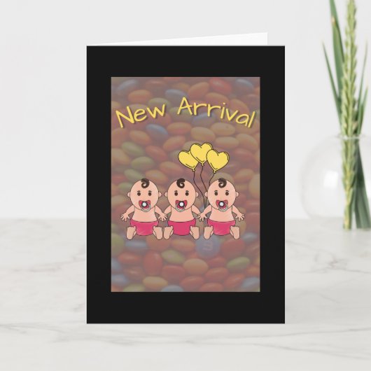 新入荷 - 女の子の三つ子 - 緑 カード (正面)