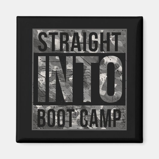 新兵軍事用ブートキャンプ基本トレーニングTシャツ マグネット (正面)