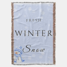 新冬の雪と雪だるま スローブランケット