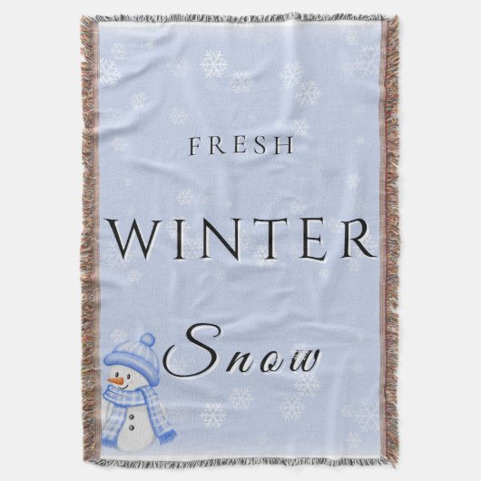 新冬の雪と雪だるま スローブランケット (正面縦)