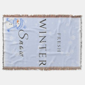 新冬の雪と雪だるま スローブランケット (正面)