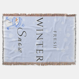 新冬の雪と雪だるま スローブランケット