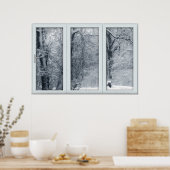 新冬の雪の窓（展望） ポスター (キッチン)