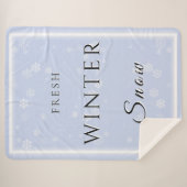 新冬の雪/雪 シェルパブランケット (正面(横))