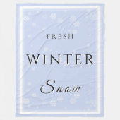 新冬の雪/雪 フリースブランケット (正面)