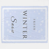 新冬の雪/雪 フリースブランケット (正面(横))