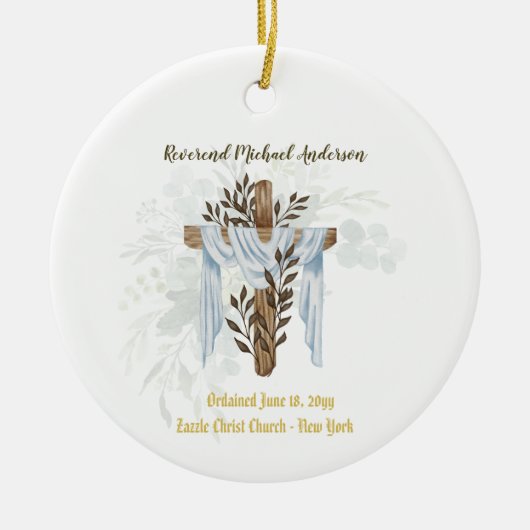 新出祭司牧師デアコン大臣 セラミックオーナメント (正面)