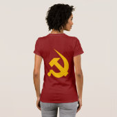 新厚い黄鉛のハンマー及び鎌 Tシャツ (裏面フル)