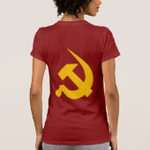 新厚い黄鉛のハンマー及び鎌 Tシャツ (裏面)