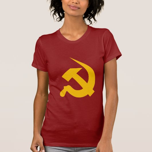 新厚い黄鉛のハンマー及び鎌 Tシャツ (正面)