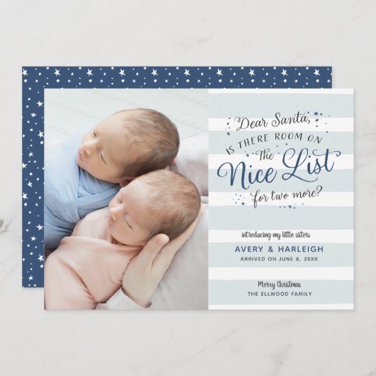 新双子クリスマス誕生発表 シーズンカード (正面/裏面)