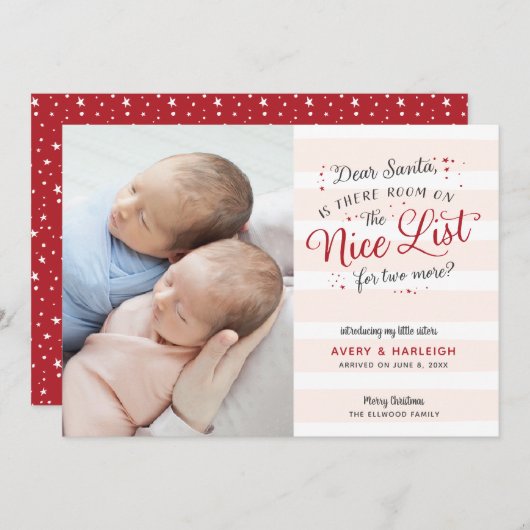 新双子クリスマス誕生発表 シーズンカード (正面/裏面)