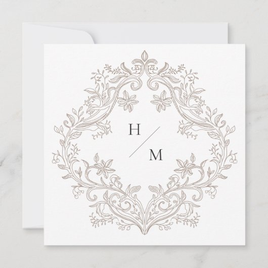 新古典エレガントヴィンテージシ結婚ーン セーブザデート (裏面)