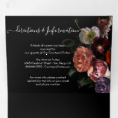 新古典派ムーンライトフローラダーク&ムーディ結婚ーズ 三つ折り招待状 (内部最初)