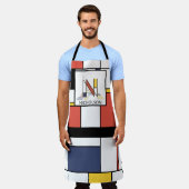 新可塑性エレガントスタイルモノグラム。文字N エプロン (着用した状態)