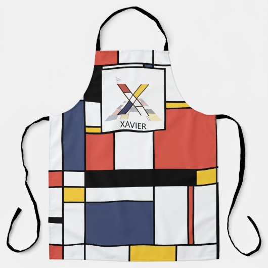 新可塑性エレガントスタイルモノグラム。文字X エプロン (正面)