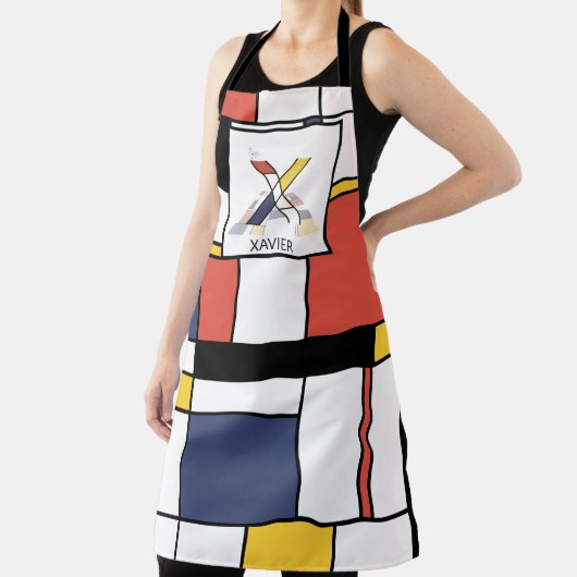 新可塑性エレガントスタイルモノグラム。文字X エプロン (インサイチュ)