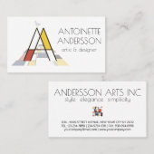 新可塑性スタイルアートモノグラム。レターA 名刺 (正面/裏面)