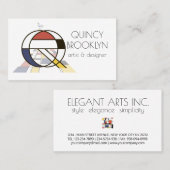 新可塑性スタイルアートモノグラム。レターQ 名刺 (正面/裏面)