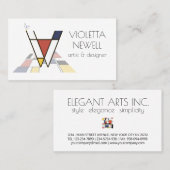 新可塑性スタイルアートモノグラム。レターV 名刺 (正面/裏面)