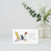 新可塑性スタイルアートモノグラム。レターW 名刺 (スタンド正面)