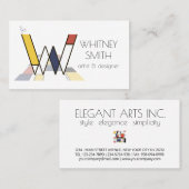 新可塑性スタイルアートモノグラム。レターW 名刺 (正面/裏面)