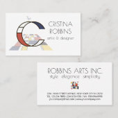 新可塑性スタイルアートモノグラム。文字С 名刺 (正面/裏面)