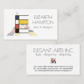 新可塑性スタイルアートモノグラム。文字E 名刺 (正面/裏面)