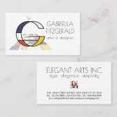 新可塑性スタイルアートモノグラム。文字G 名刺 (正面/裏面)
