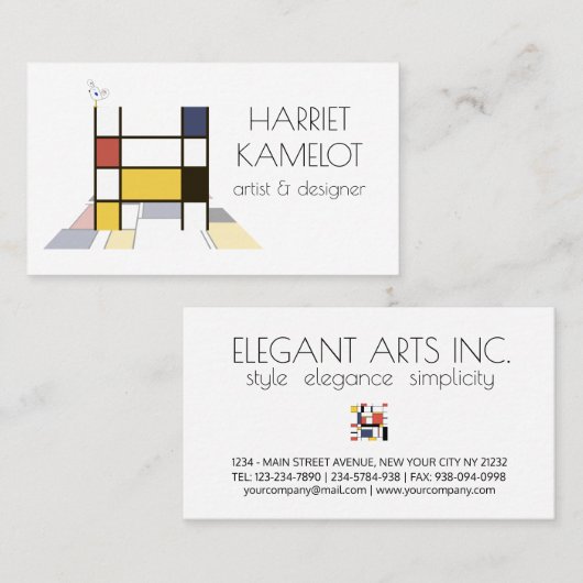 新可塑性スタイルアートモノグラム。文字H 名刺 (正面/裏面)