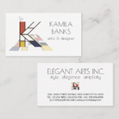 新可塑性スタイルアートモノグラム。文字K 名刺 (正面/裏面)