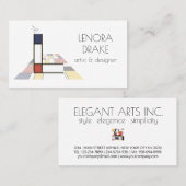 新可塑性スタイルアートモノグラム。文字L 名刺 (正面/裏面)