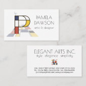 新可塑性スタイルアートモノグラム。文字P 名刺 (正面/裏面)