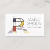 新可塑性スタイルアートモノグラム。文字P 名刺 (正面)