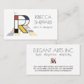 新可塑性スタイルアートモノグラム。文字R 名刺 (正面/裏面)