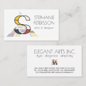 新可塑性スタイルアートモノグラム。文字S 名刺 (正面/裏面)