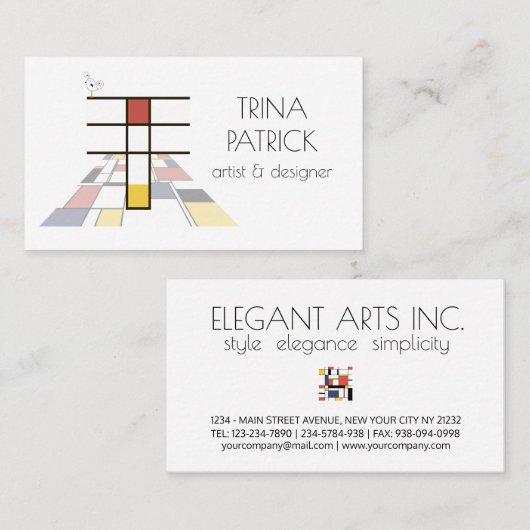 新可塑性スタイルアートモノグラム。文字T 名刺 (正面/裏面)