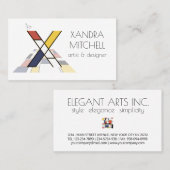 新可塑性スタイルアートモノグラム。文字X 名刺 (正面/裏面)