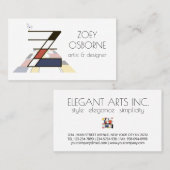 新可塑性スタイルアートモノグラム。文字Z 名刺 (正面/裏面)