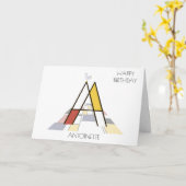 新可塑性スタイルモノグラム。レターA カード (黄色い花)